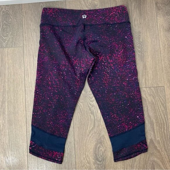 Tuff Athletics Women’s Capri Cropped Leggings Purple Activewear Speckled print S - Picture 8 of 12